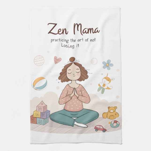 Paño De Cocina Arte de Zen Mama Calma Maternidad (Vertical)