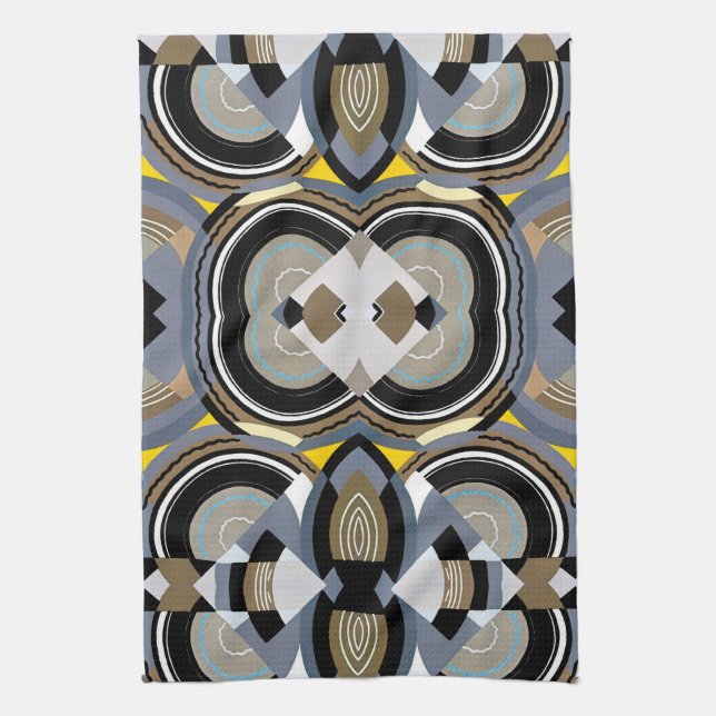 Paño De Cocina Arte Deco Antiguo Pochoir Formas Geométricas Jazz (Vertical)