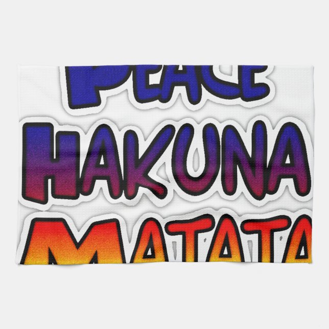 Paño De Cocina Arte degradado de Peace Hakuna Matata (Horizontal)