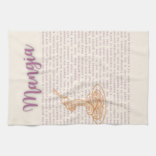 Paño De Cocina Arte en el Muro de Cocina Italiana   Cita de comid