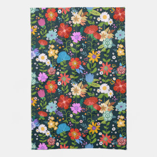 Paño De Cocina Arte folclórico floral mexicano