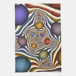 Paño De Cocina Arte Fractal abstracto, colorido, moderno