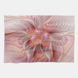 Paño De Cocina Arte fractal de fantasía de mariposa colorida abst