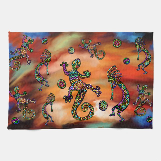 Paño De Cocina Arte Kokopelli (Horizontal)
