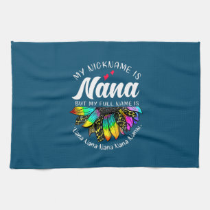 Paño De Cocina Arte Madre Mi apodo es Nana Sunflower Xmas