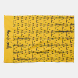 Paño De Cocina Arte moderno, cocoteros de silueta, Naranja