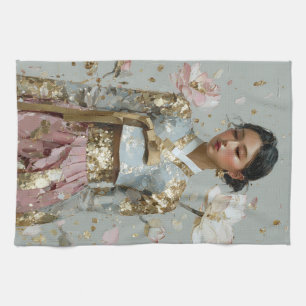 Paño De Cocina Arte moderno de hanbok metálico