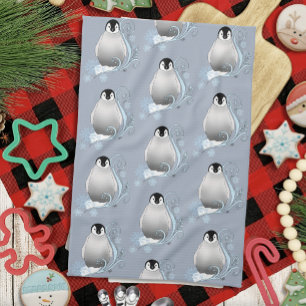 Paño De Cocina Arte Nouveau de Pingüino de Invierno Caprichoso Co
