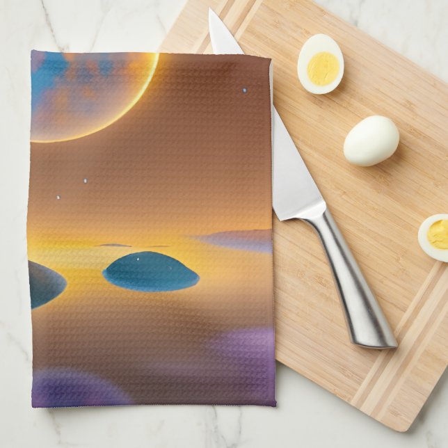 Paño De Cocina Arte paisajístico lunar (Doblado Cuarto)