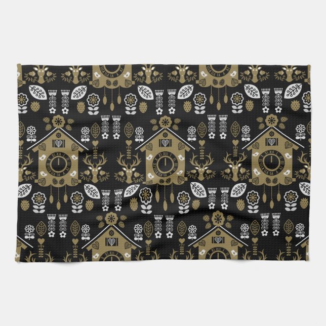 Paño De Cocina Arte popular alemán Bauernmalerei (Horizontal)