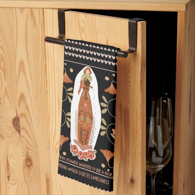 Paño De Cocina Arte popular de jardín de primavera (Pliegue de tercios)