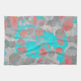 Paño De Cocina Arte rojo azul de estampado floral/floral romántic