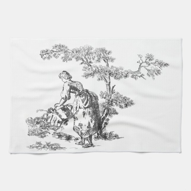 Paño De Cocina Arte rural antiguo (Horizontal)