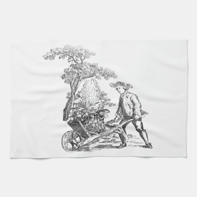 Paño De Cocina Arte rural antiguo (Horizontal)