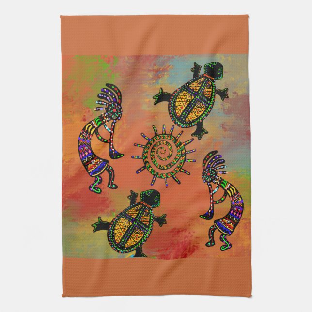 PAÑO DE COCINA ARTE SUREÑO DE KOKOPELLI        (Vertical)