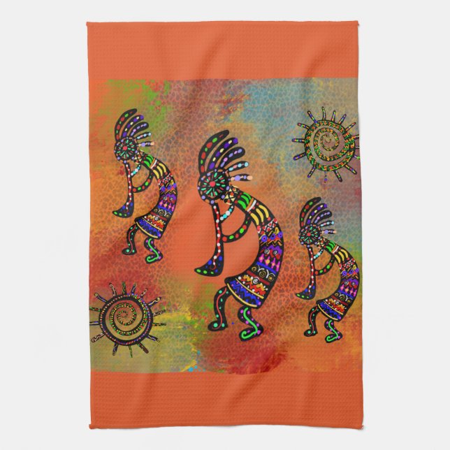 PAÑO DE COCINA ARTE SUREÑO DE KOKOPELLI        (Vertical)