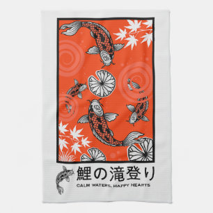 Paño De Cocina Arte tranquilo de carpas japonesas