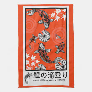 Paño De Cocina Arte tranquilo de carpas japonesas