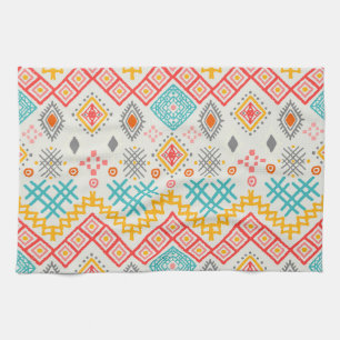 Paño De Cocina Arte tribal: huella geométrica boho.