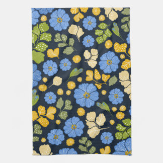 Paño De Cocina Artes azules y flores