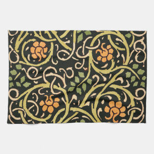 Paño De Cocina Artes y Oficios Vintage Patrón Floral Roycroft