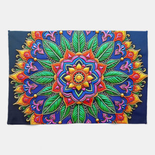 Paño De Cocina Artesanía Vibrante de Mandalas