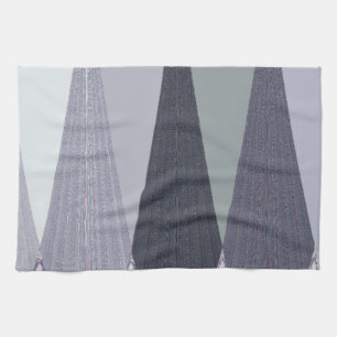 Paño De Cocina Ash Gray Chevron Dots Art Print