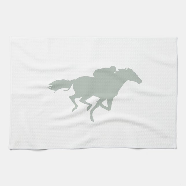 Paño De Cocina Ash Gray Horse Carreras (Horizontal)