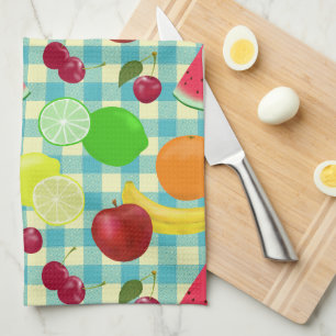 Paño De Cocina Así que el patrón de chequeos de agua de frutas ri