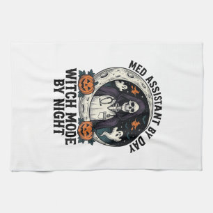 Paño De Cocina Asistente Médico Bruja de Halloween Grabado Vintag