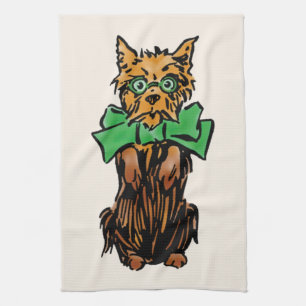 Paño De Cocina Asistente Vintage de Oz Perro Toto con Lazo Verde