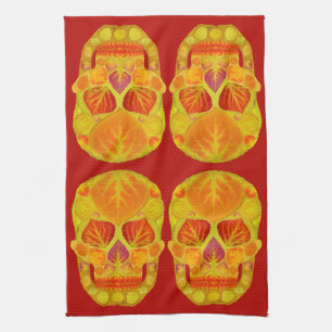 Paño De Cocina Aspen Leaf Skull 13