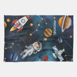 Paño De Cocina Astronauta del espacio ultraterrestre Moon Stars P