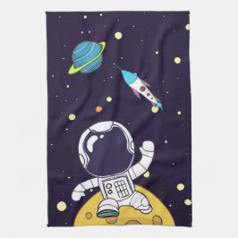 Paño De Cocina Astronauta espacial explorando el espacio ultrater