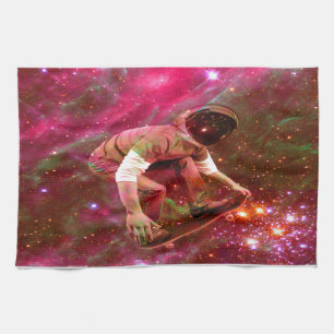 Paño De Cocina Astronauta Skateboard