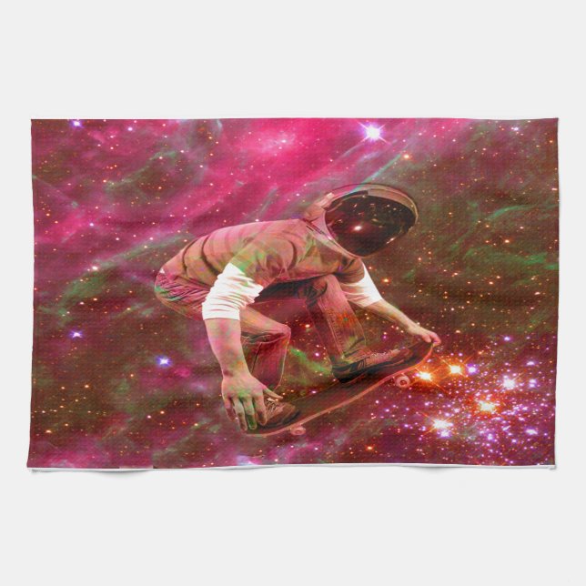Paño De Cocina Astronauta Skateboard (Horizontal)