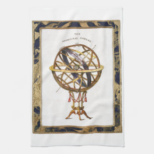 Paño De Cocina Astronomía vintage, esfera artificial o aeronáutic