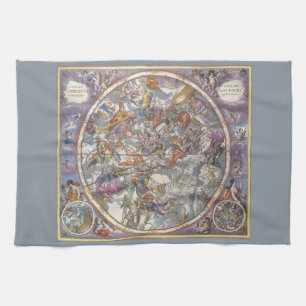 Paño De Cocina Astronomía Vintage, Mapa de Constelaciones Cristia