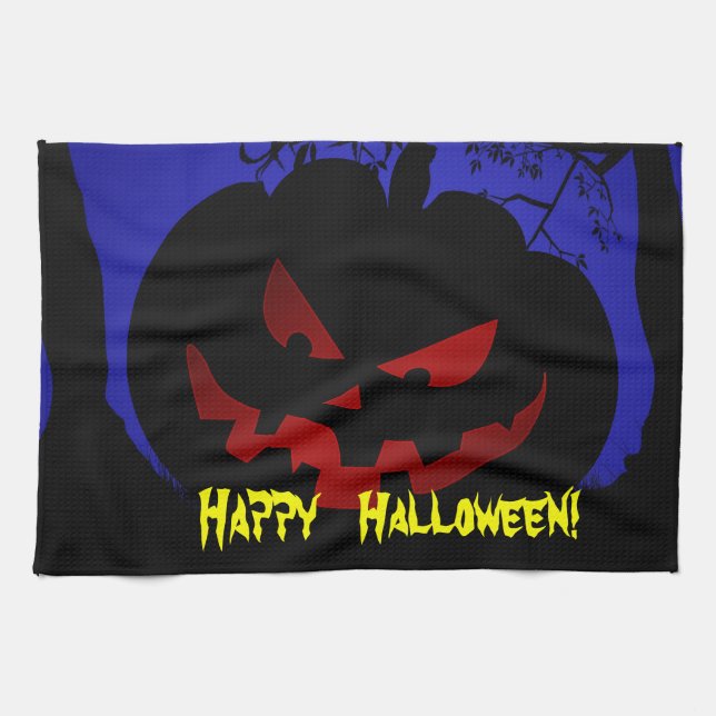 Paño De Cocina Asustada calabaza Halloween Decorativa (Horizontal)