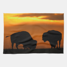 Paño De Cocina atardecer bisonte