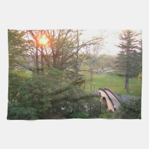 Paño De Cocina Atardecer del Puente Arcoíris en Grove City Colleg
