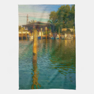 Paño De Cocina Atardecer en el viejo agujero de agua