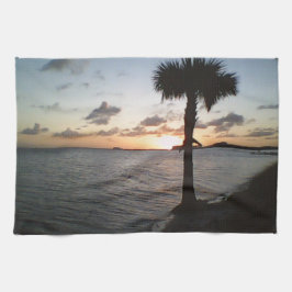 Paño De Cocina Atardecer En La Playa