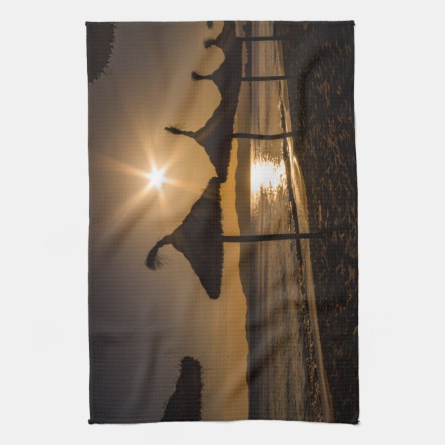 Paño De Cocina Atardecer en la playa, Mallorca, España (Vertical)