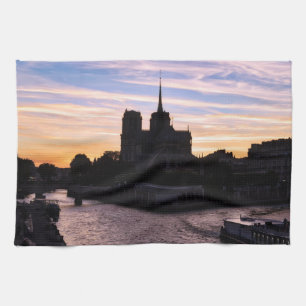 Paño De Cocina Atardecer en Notre Dame de París - París, Francia