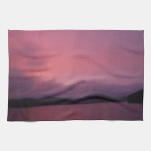 Paño De Cocina Atardecer morado en el lago Arrowhead