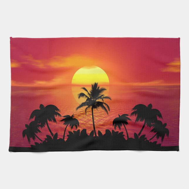 Paño De Cocina Atardecer Tropical (Horizontal)