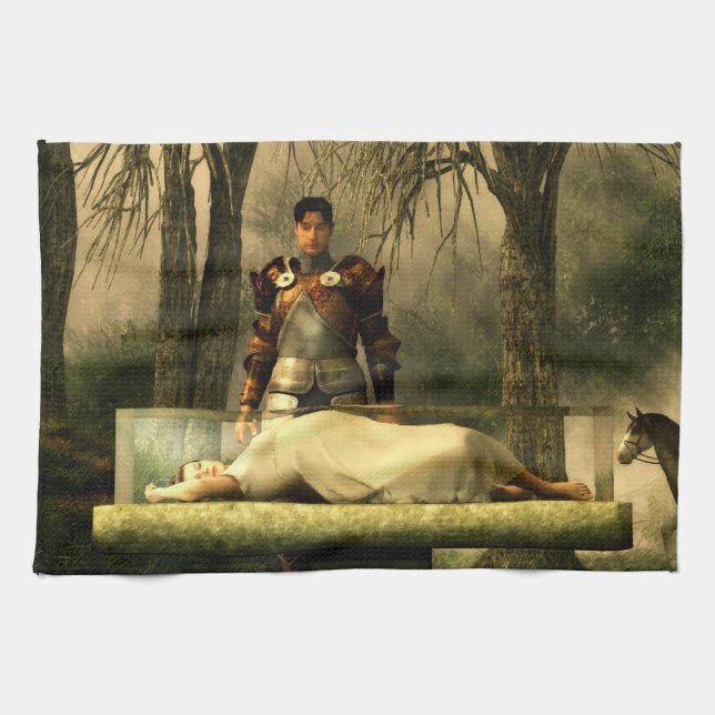 Paño De Cocina Ataúd de cristal blanco como la nieve (Horizontal)