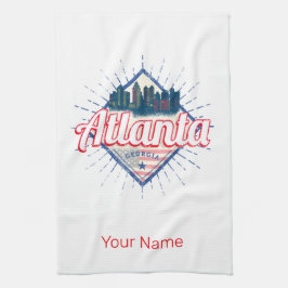 Paño De Cocina Atlanta Georgia Estados Unidos Retro Skyline