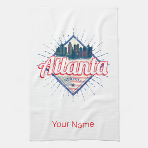Paño De Cocina Atlanta Georgia Estados Unidos Retro Skyline